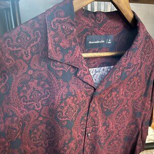 Abercrombie & Fitch Paisley Short Sleeve Shirt Men's XL